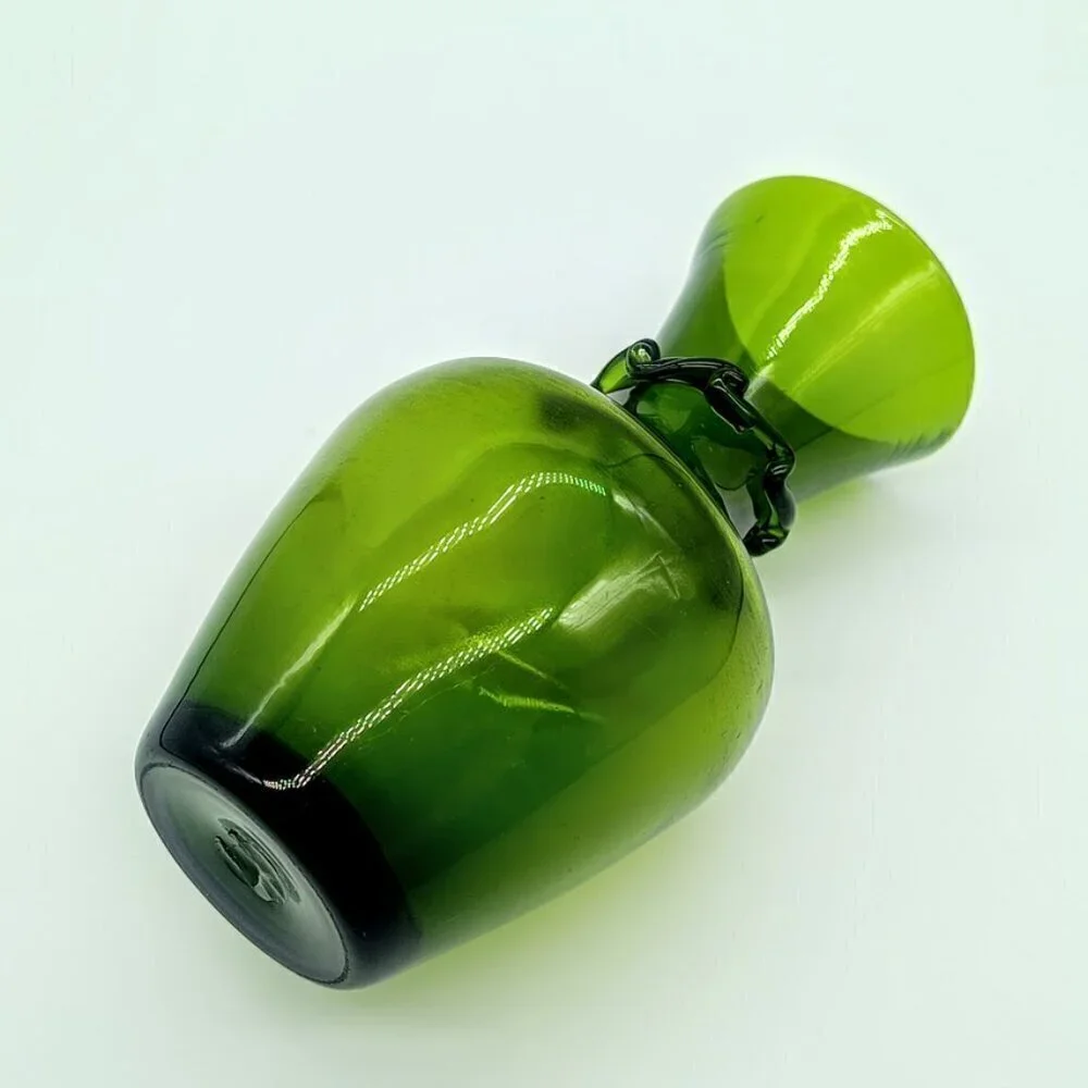 Green Rigori Trim Handblown Glass Vase